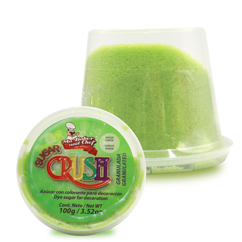 Azúcar Granulada de Colores - Sugar Crush - 100g - Verde Limón