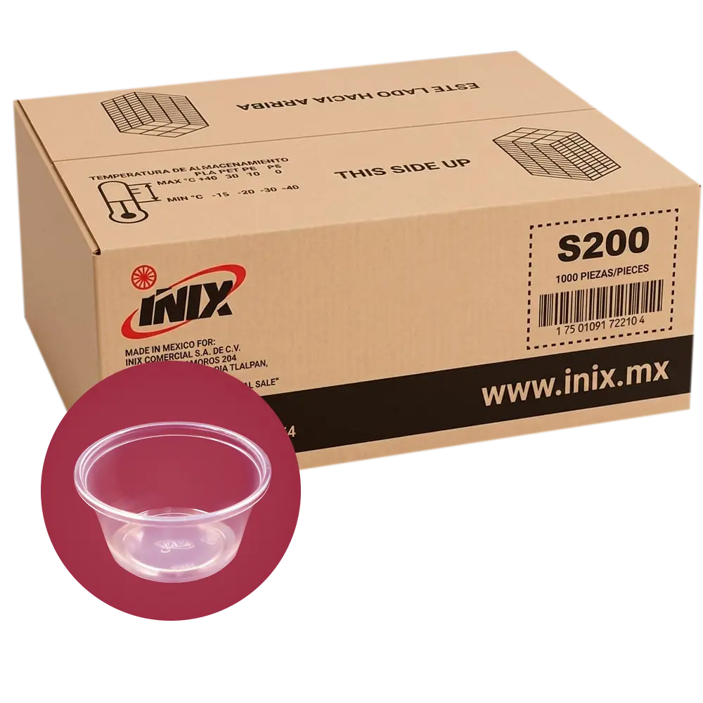 VASO SOUFFLE 2 OZ CAJA C-10 PAQUETES C-100  INIX S200