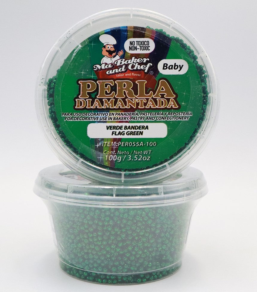 PERLA DIAMANTADA BABY VERDE BANDERA MA BAKER