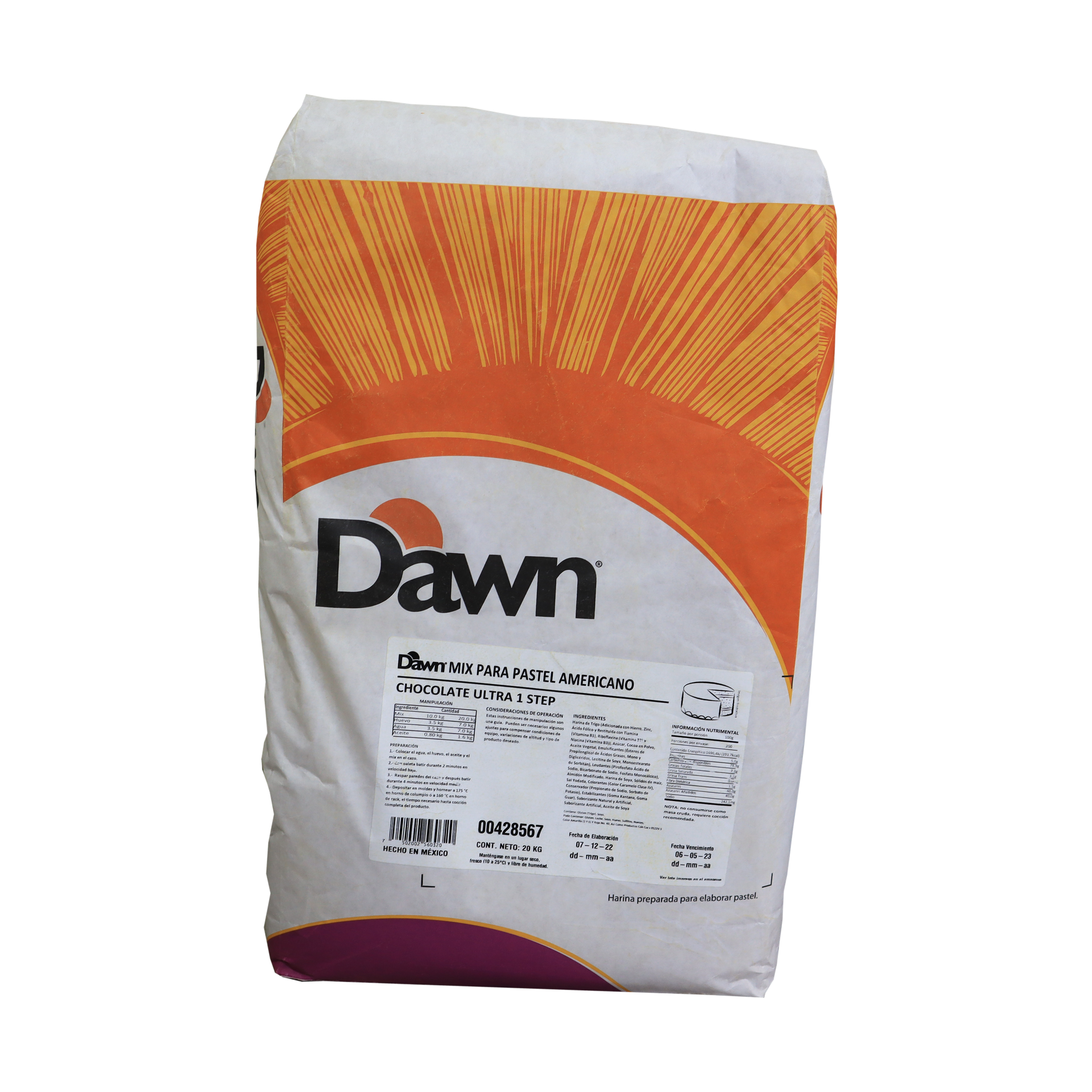 HARINA PREPARADA CHOCOLATE ULTRA BULTO 20 KG DAWN
