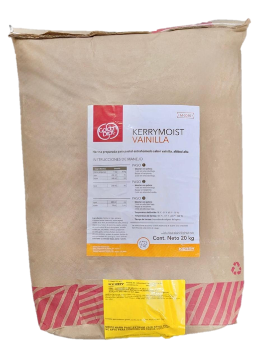 HARINA PREPARADA EXTRA HUMEDO VAINILLA 20 KG KERRY