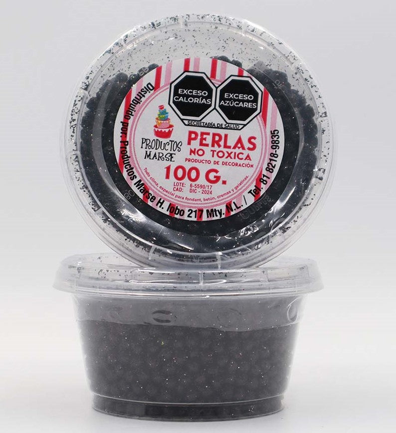 PERLA DIAMANTADA MEDIANA NEGRA 100 GR MARSE PD071