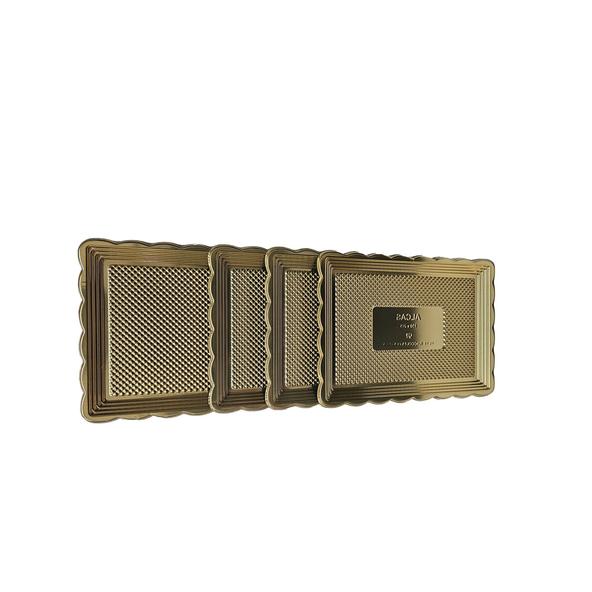 CHAROLA PLASTICO DORADA RECTANGULAR 15X35CM ALEGRIA