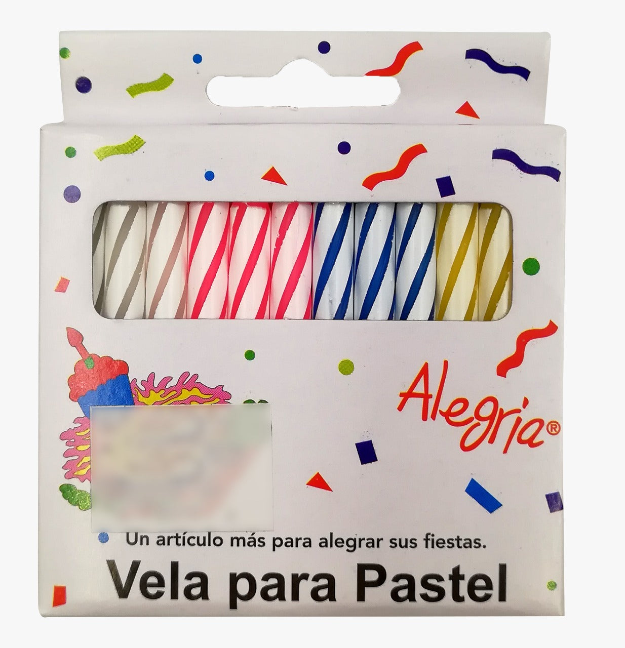 VELA CARAMELO COLORES CAJITA 24 PIEZAS ALEGRIA