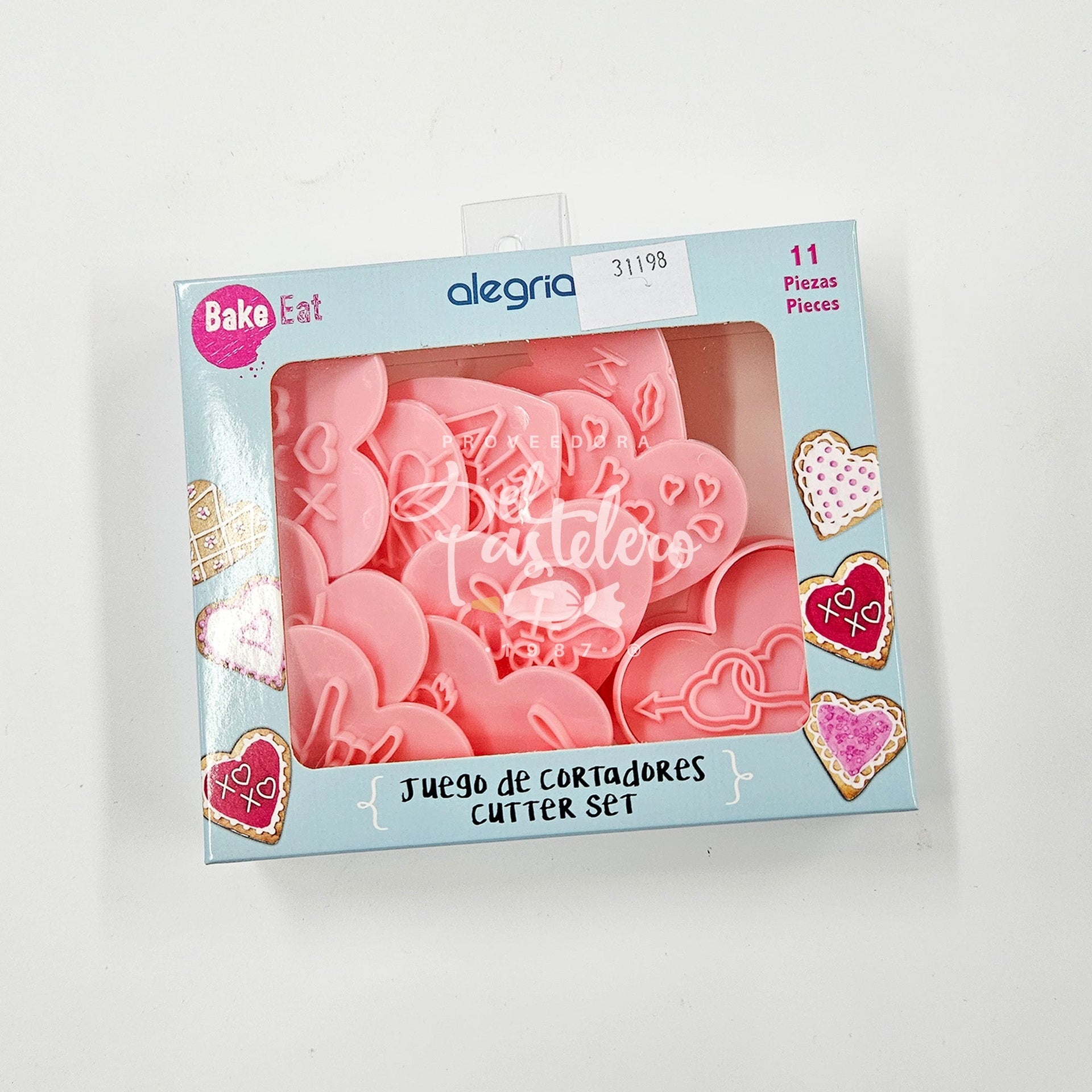 CORTADOR GALLETAS METALICO CORAZONES 10 PIEZAS