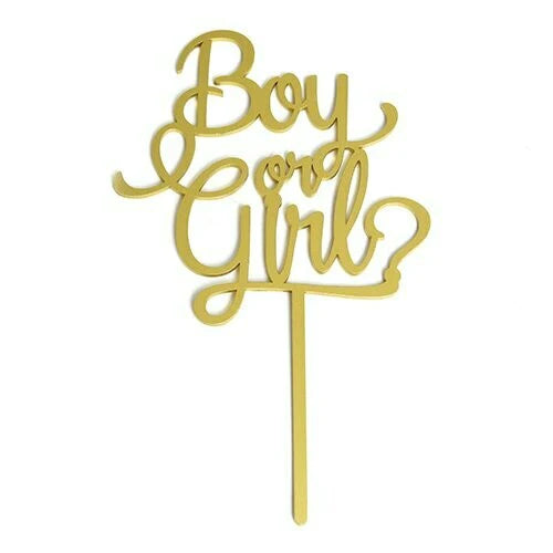 LETRERO GRANDE BOY OR GIRL ORO BAKE DARLING
