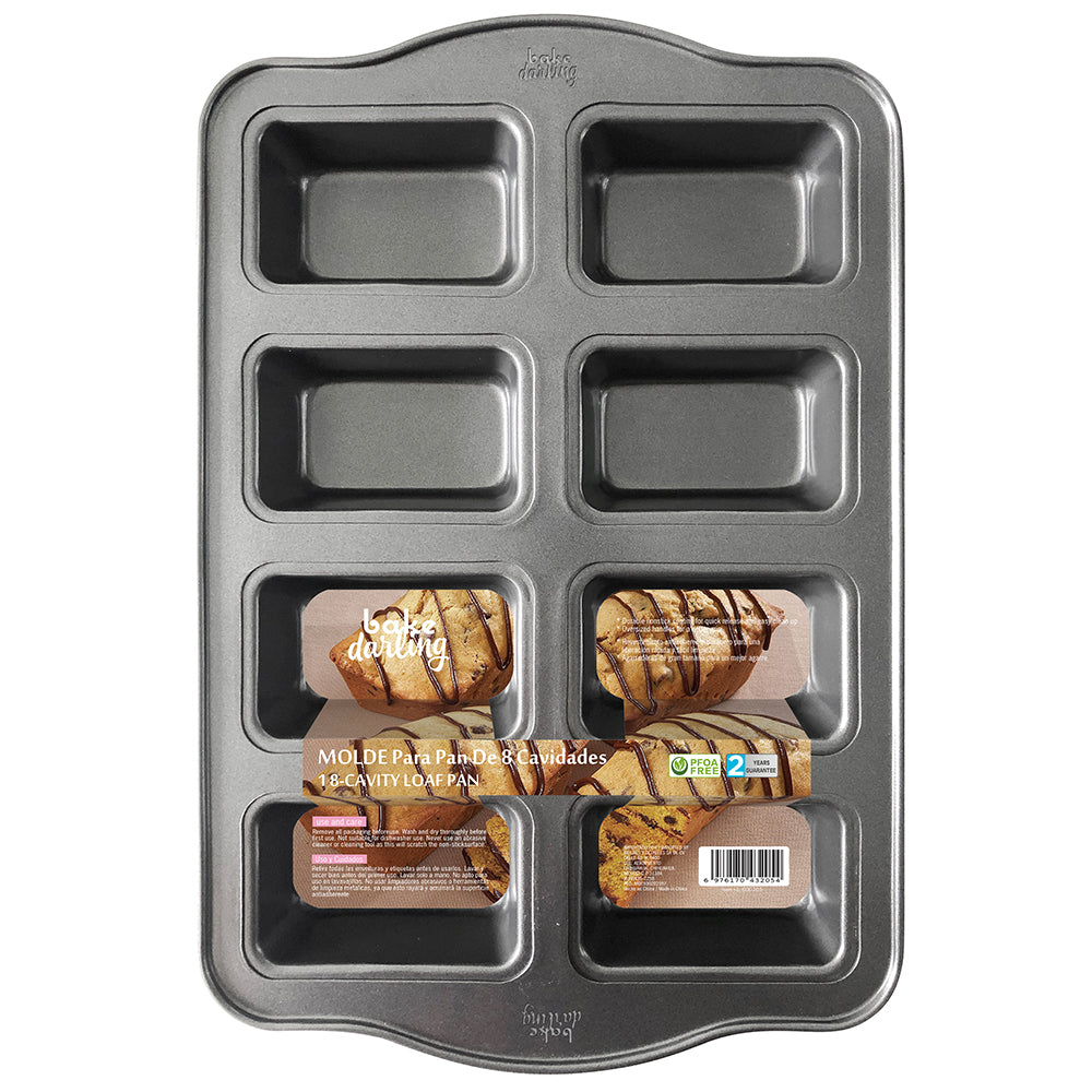 MOLDE PANQUECITO ACERO ANTIADHERENTE 8 CAVIDADES BAKE DARLING
