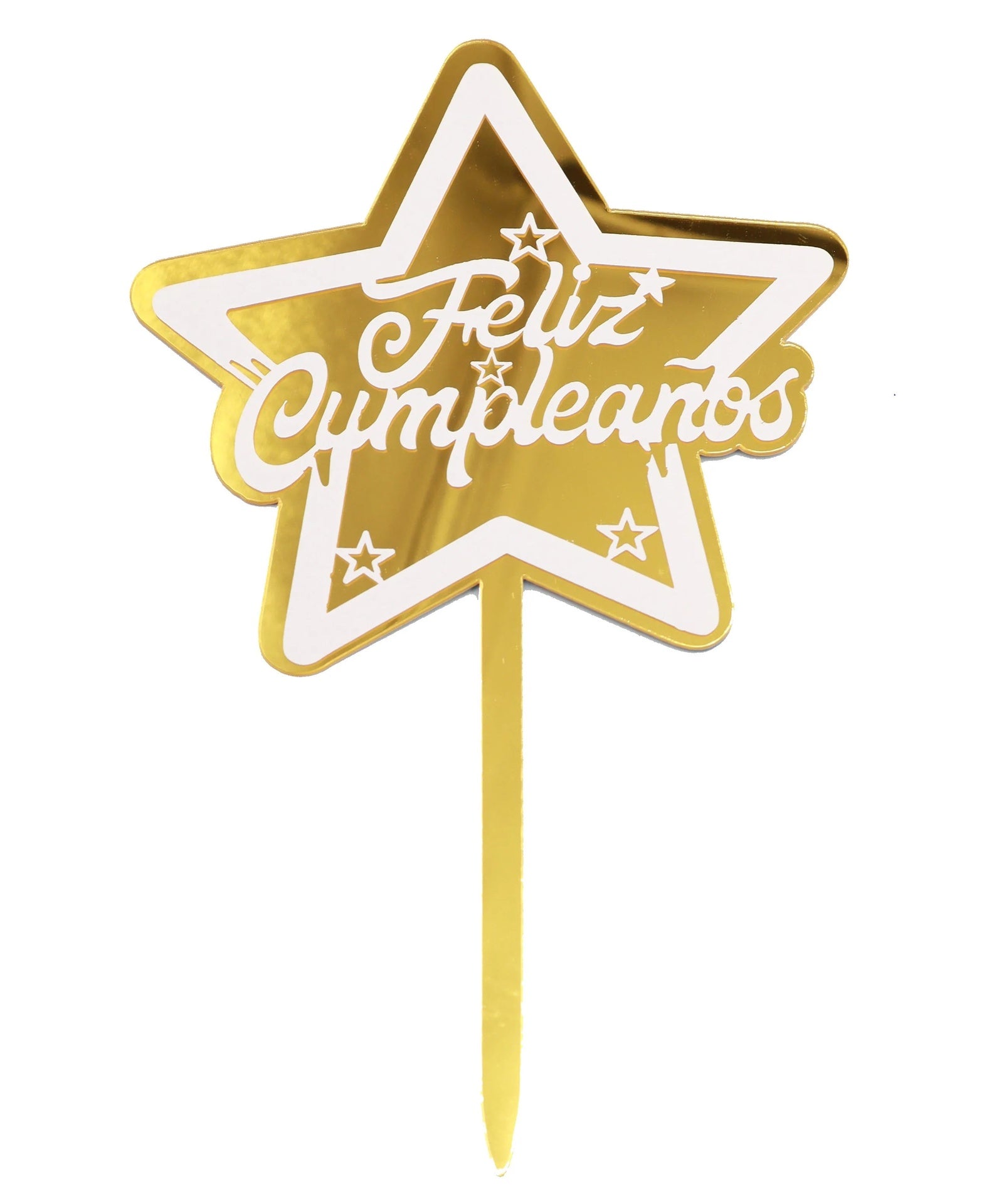 LETRERO FELIZ CUMPLEAÑOS ESTRELLA ORO ALEGRIA