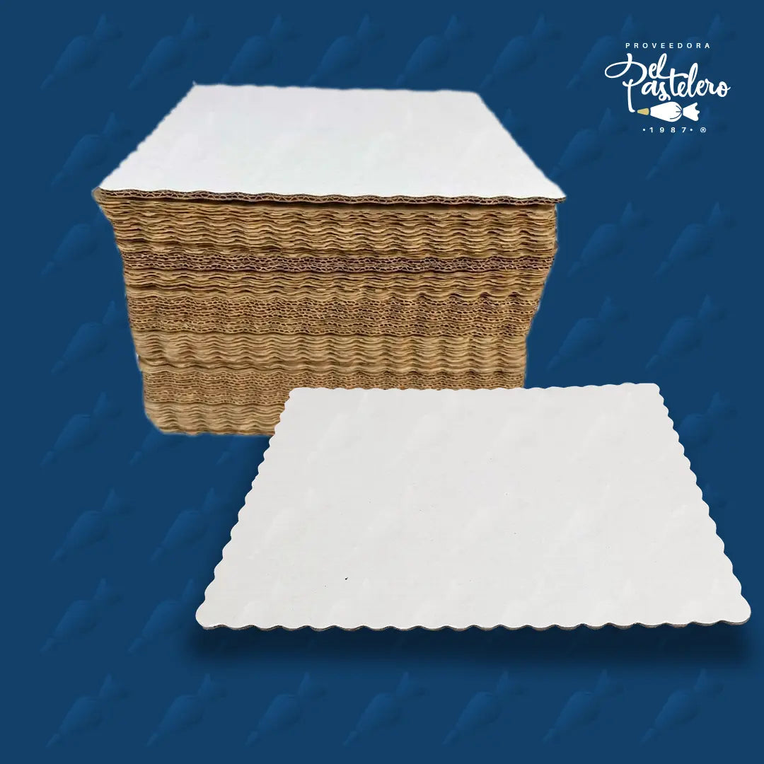 BASE DE CARTON RECTANGULAR 35 X 47 CM BLANCO PAQUETE 50 PIEZAS