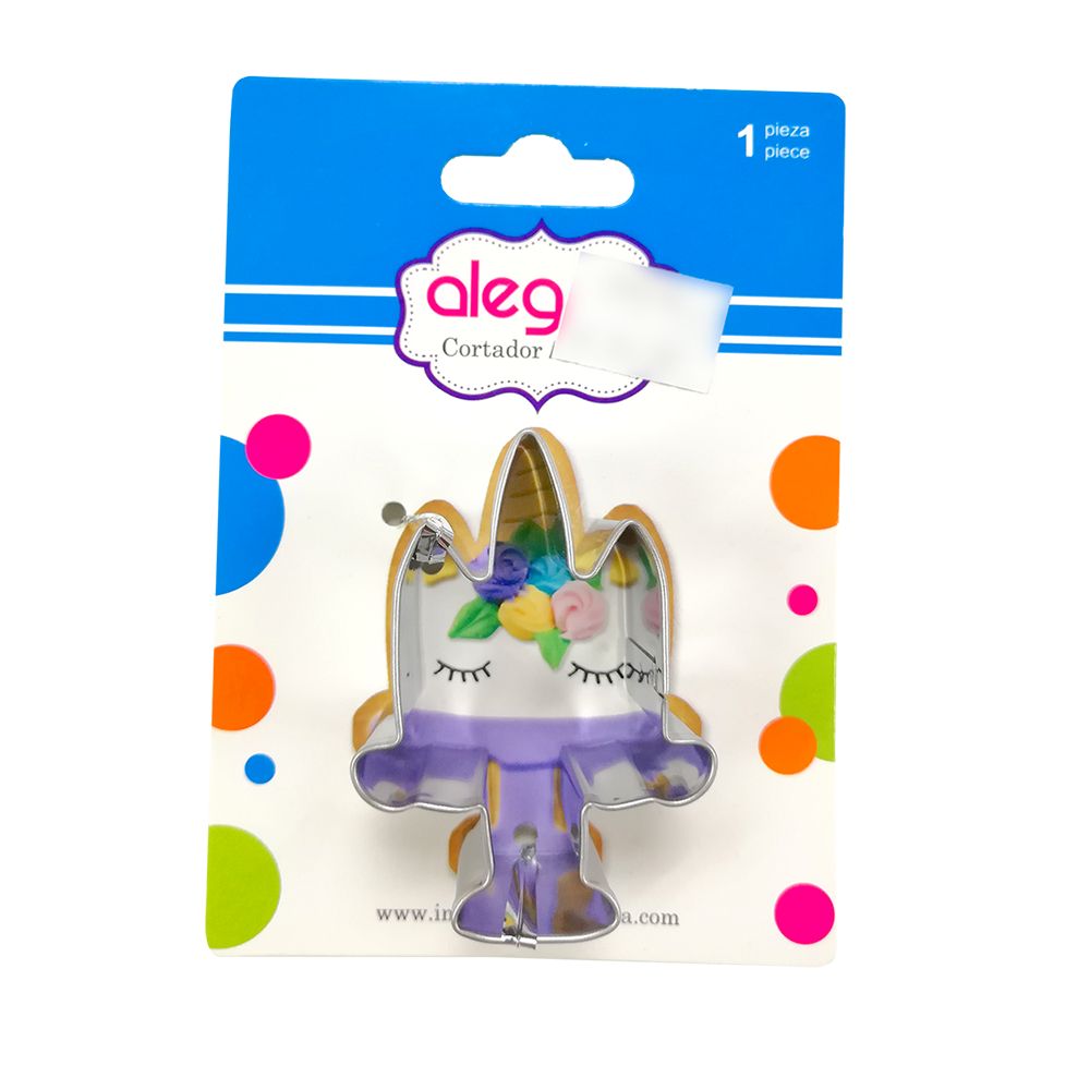CORTADOR GALLETAS METALICO UNICORNIO PASTELITO 6X4 CM