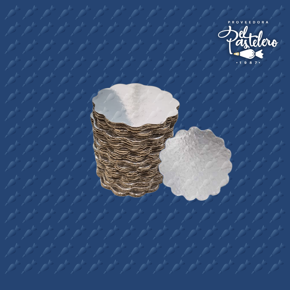 BASE DE CARTON REDONDA 15CM PAQUETE 50 PIEZAS