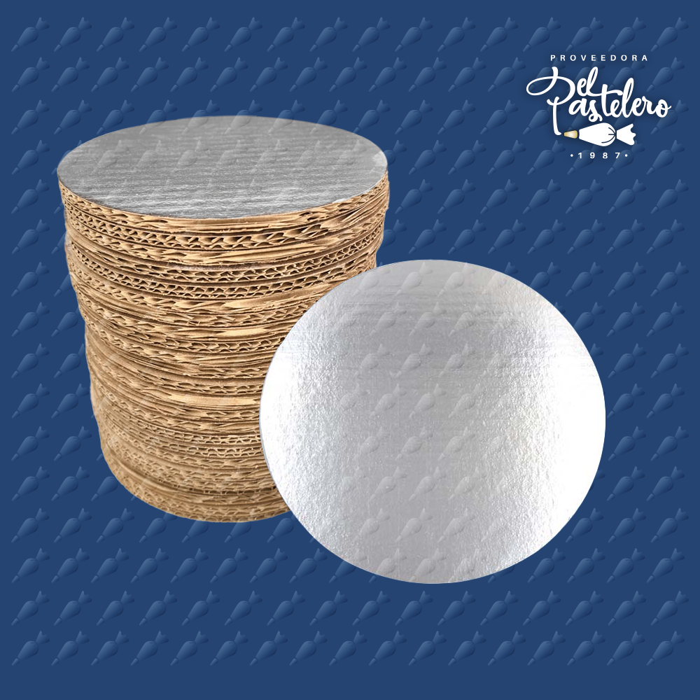 BASE DE CARTON REDONDA 24CM PAQUETE 50 PIEZAS