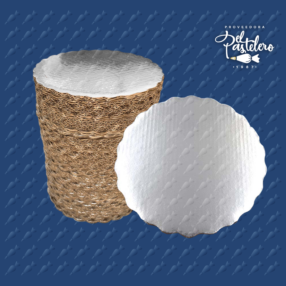 BASE DE CARTON REDONDA 25 CM PAQUETE 50 PIEZAS