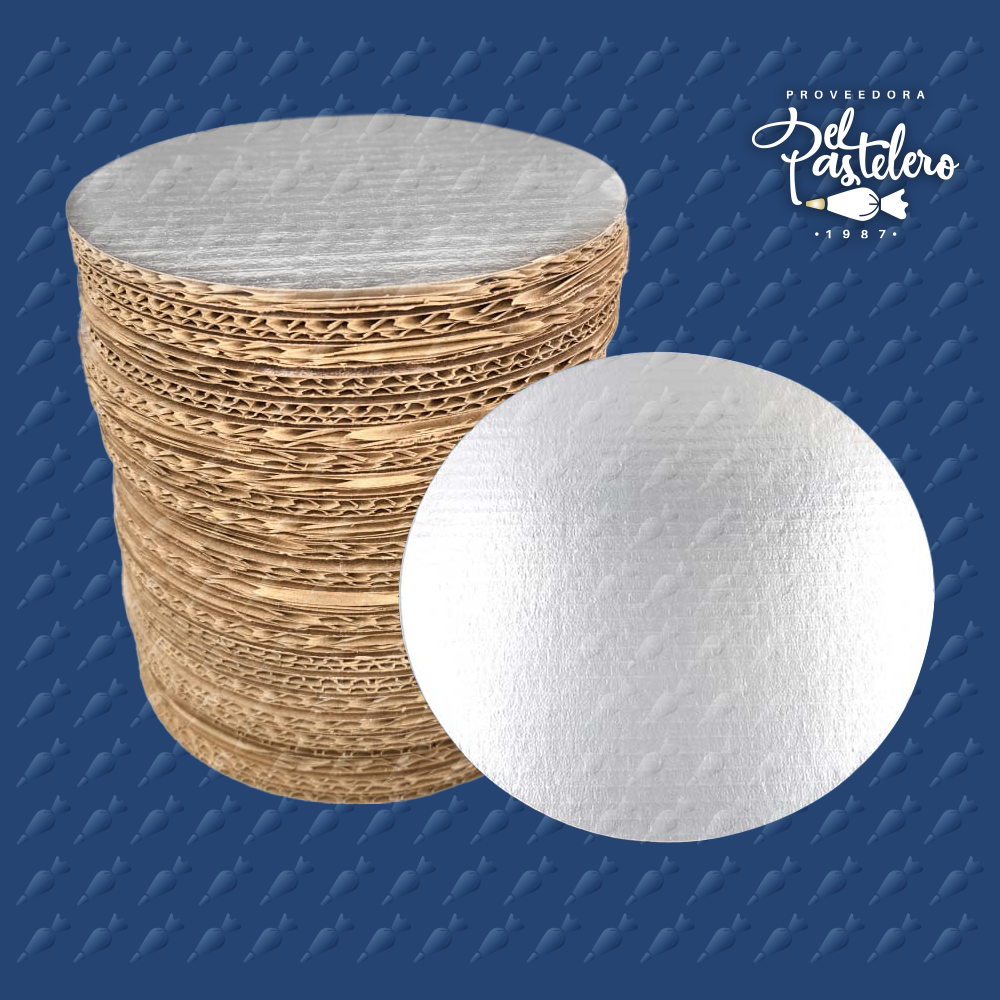 BASE DE CARTON REDONDA 28CM PAQUETE 50 PIEZAS