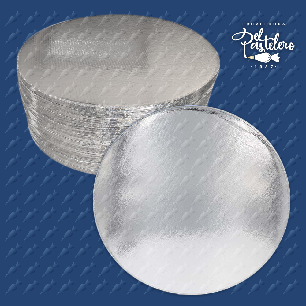 BASE CARTON REDONDA DOBLE LISTON 46 CM PAQUETE 25 PIEZAS