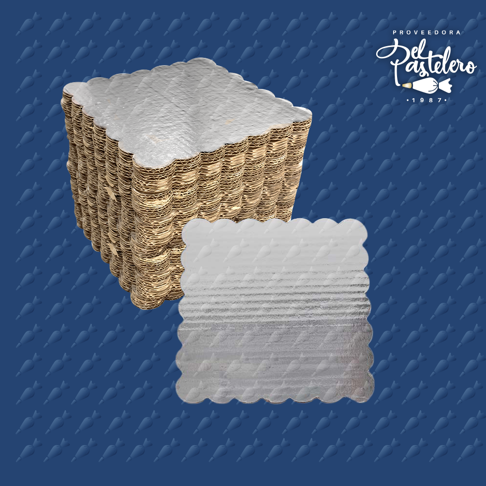 BASE CARTON CUADRADA 20 X 20CM PAQUETE 50 PIEZAS