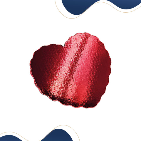 Base Cartón Corazón 40 cm Rojo - Paquete 50 Piezas
