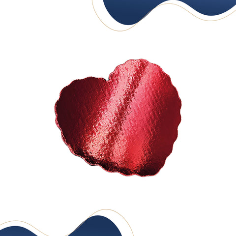 Base Cartón Corazón 23 cm Rojo - Paquete 50 Piezas