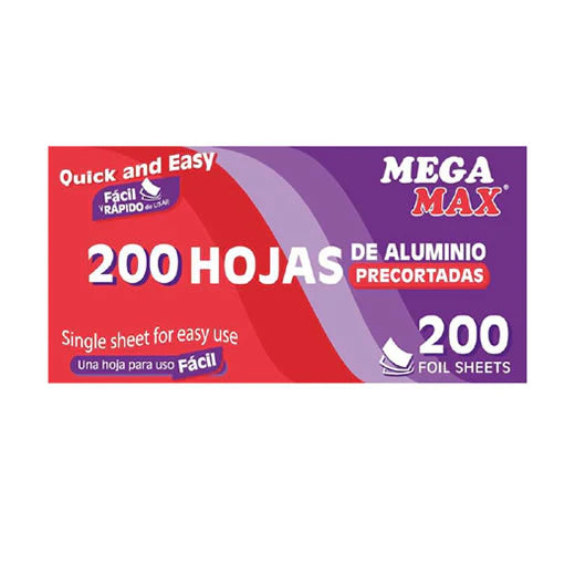 PAPEL ALUMINIO HOJA 30X27.30CM 500 PIEZAS CAL.12 MICRAS MEGAMAX