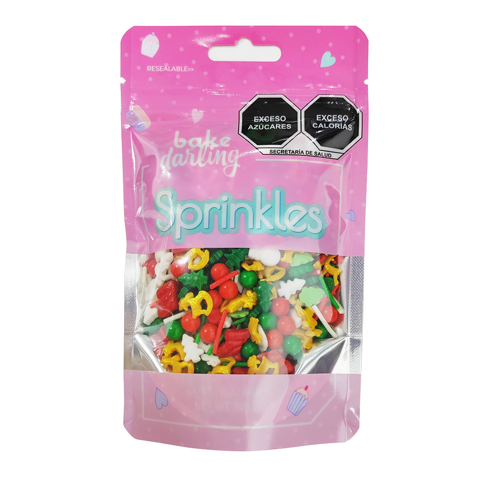 SPRINKLES MIX FIGURAS NAVIDEÑAS BAKE DARLING 80 GR