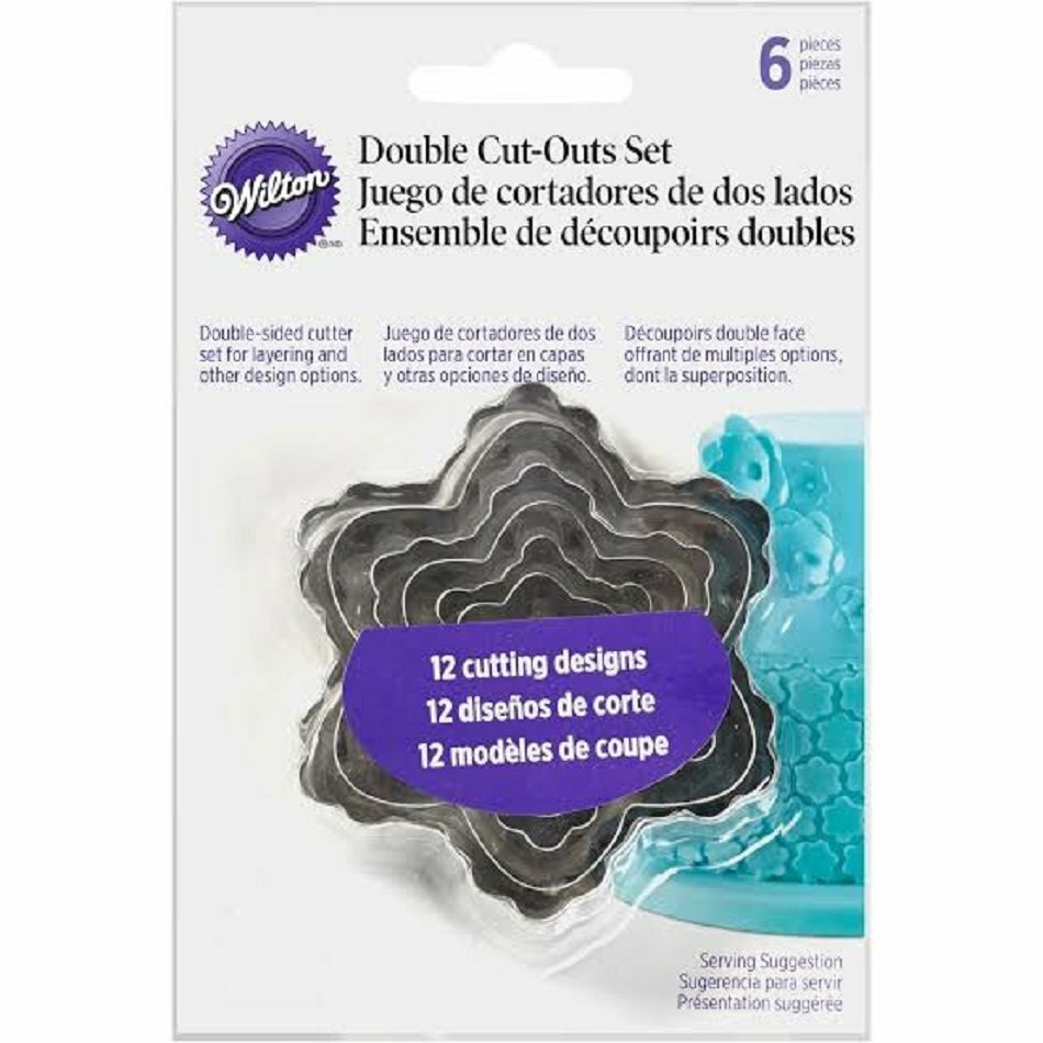 CORTADOR FONDANT METALICO FLOR 6PIEZAS DOBLE WILTON