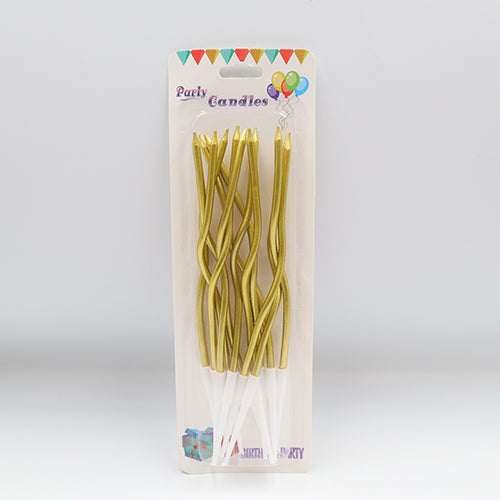 VELA ESPIRAL LARGA ORO 12 PIEZAS BAKE DARLING