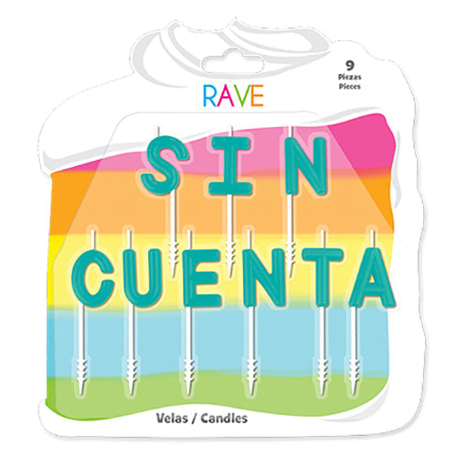 VELA PALILLO SIN CUENTA AZUL 9 PIEZAS ALEGRIA
