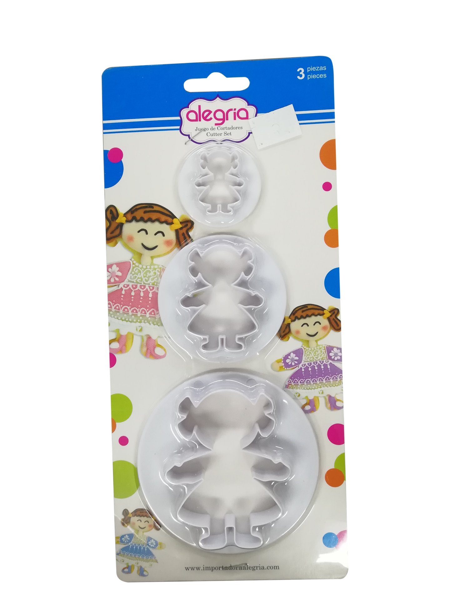 JUEGO DE CORTADORES DE PLASTICO NIÑAS 9 X 6.5X4.3 CM
