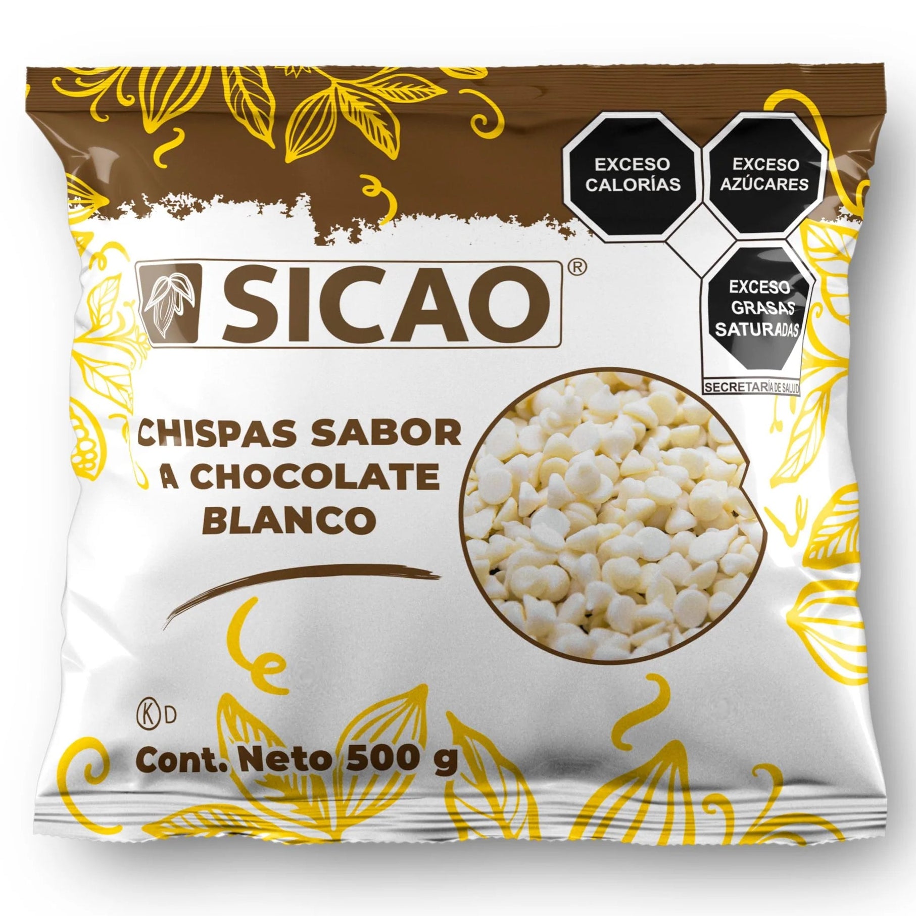 CHISPAS SABOR CHOCOLATE BLANCO BOLSA 500 GR SICAO