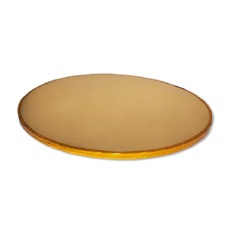 Base Redonda Medio Liston Dorado 32 Cm - Paquete 50 Piezas
