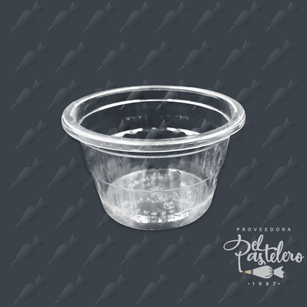 VASO DE PLASTICO TRANSPARENTE  #14C 8 X 4 CM PAQUETE 50 PZAS