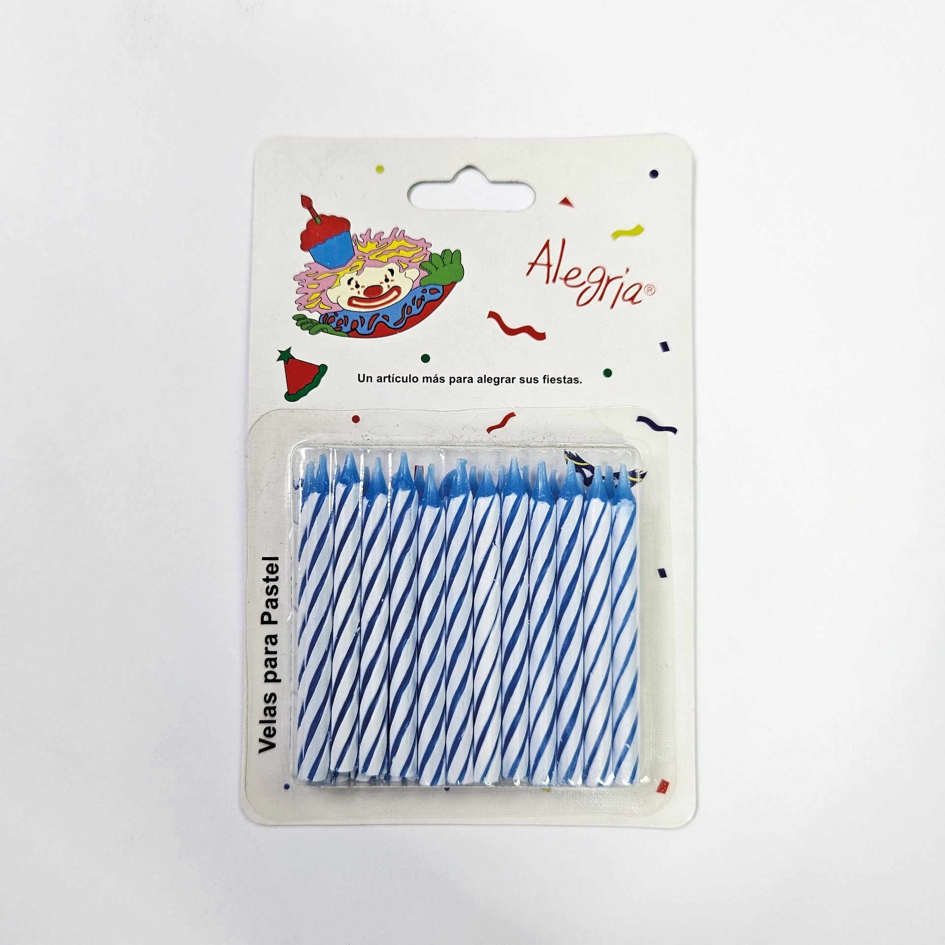 VELA CARAMELO AZUL 24 PIEZAS ALEGRIA