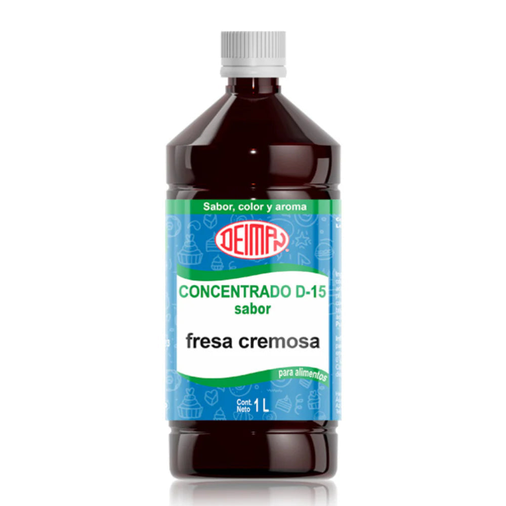 CONCENTRADO FRESA CREMOSA D-15 FRASCO 1 LT DEIMAN