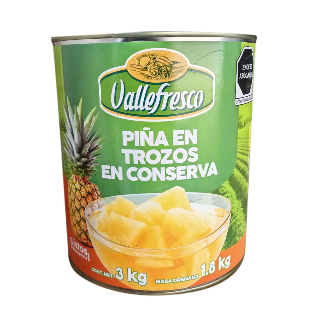 PIÑA EN TROZOS LATA 3 KG VALLE FRESCO