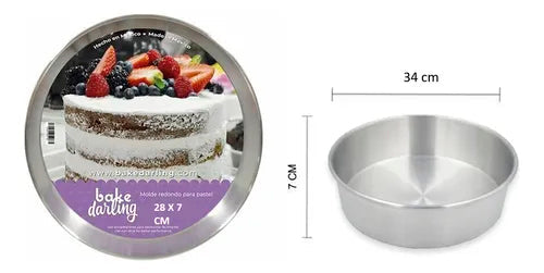 MOLDE REDONDO ALUMINIO 34 X 7 CM CAL 18 BAKE DARLING