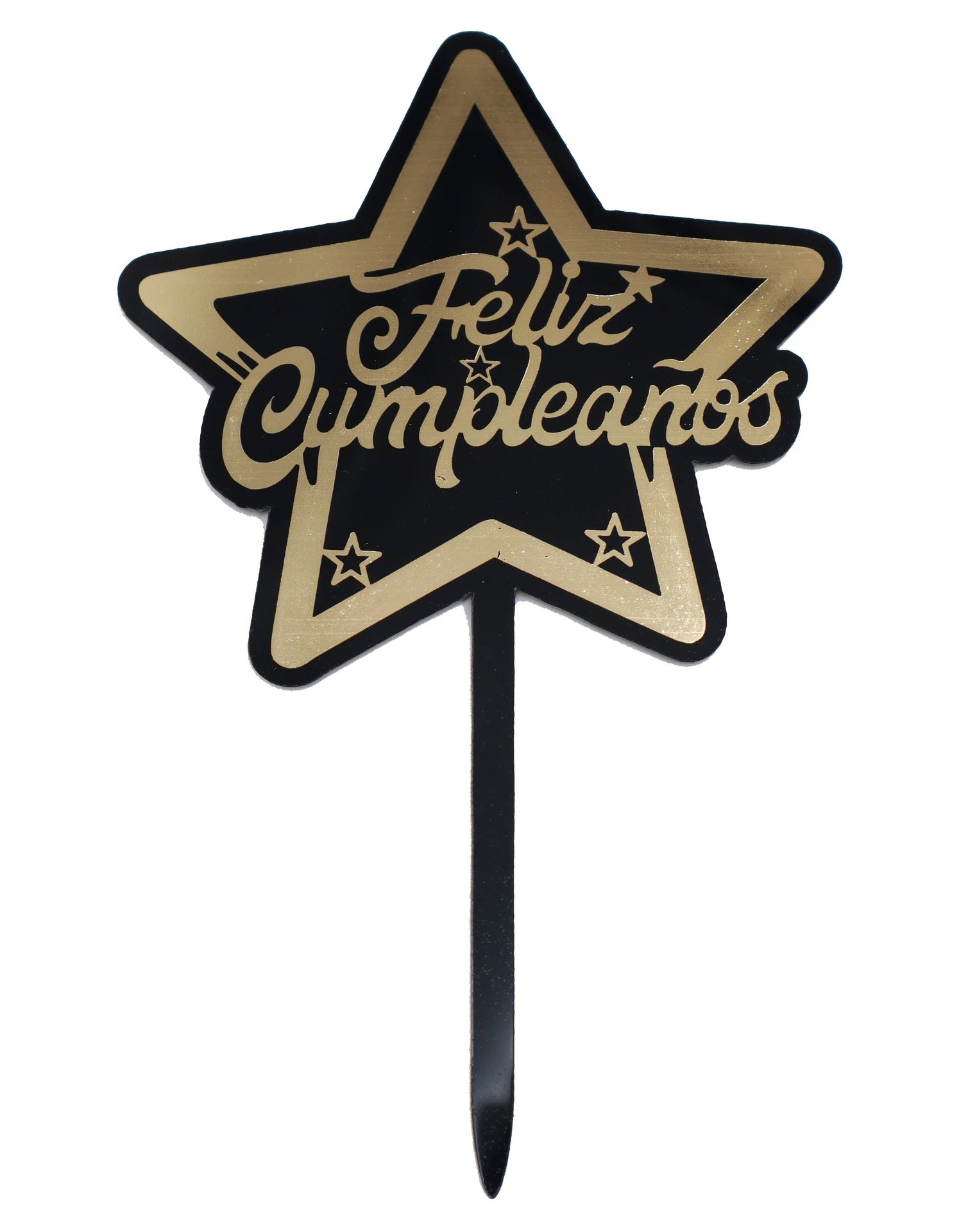 LETRERO FELIZ CUMPLEAÑOS ESTRELLA NEGRA ALEGRIA