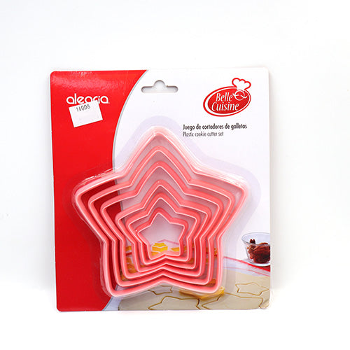 CORTADOR GALLETAS PLASTICO ESTRELLA 6 PIEZAS ALEGRIA