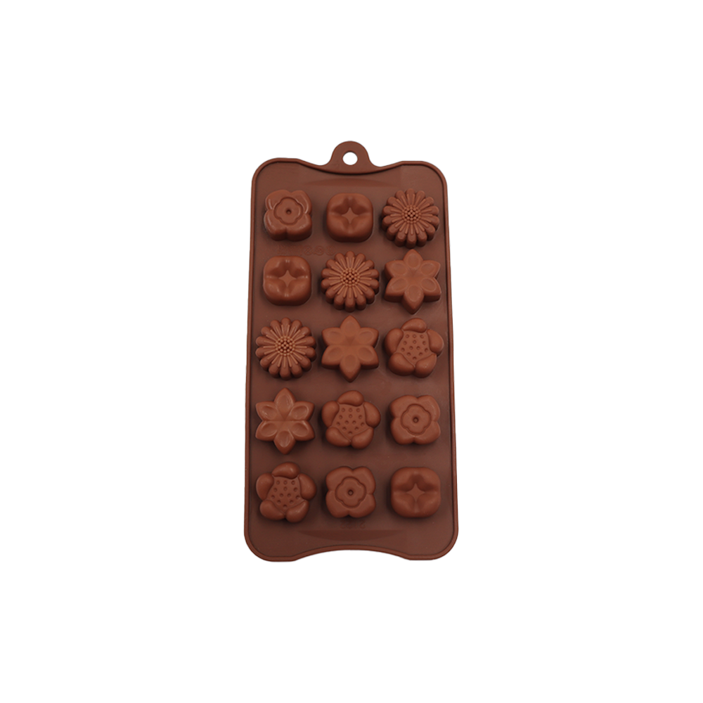 MOLDE DE SILICON PARA CHOCOLATE FLORES VARIAS MARSE CH018
