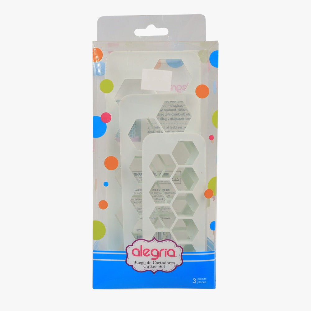 CORTADOR EN PLACA HEXAGONO 3 PIEZAS ALEGRIA