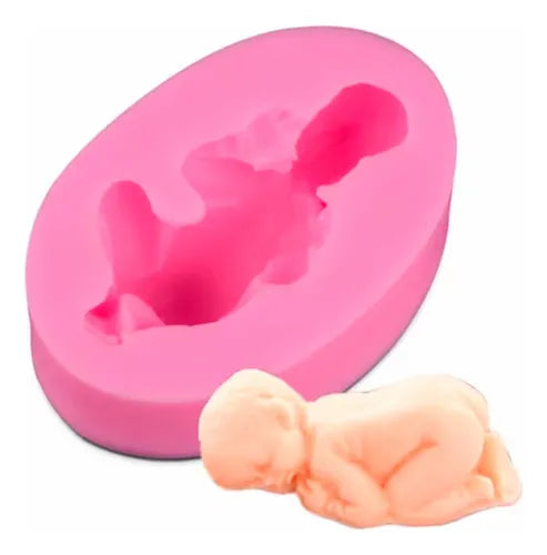 MOLDE SILICÓN BEBE EN COBIJA 6 CM ALEGRIA