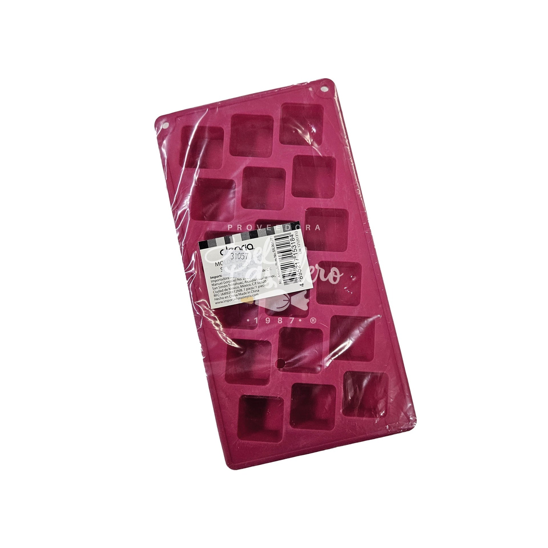 MOLDE SILICÓN CHOCOLATE CUBOS 18 CAVIDADES ALEGRIA SIL001281