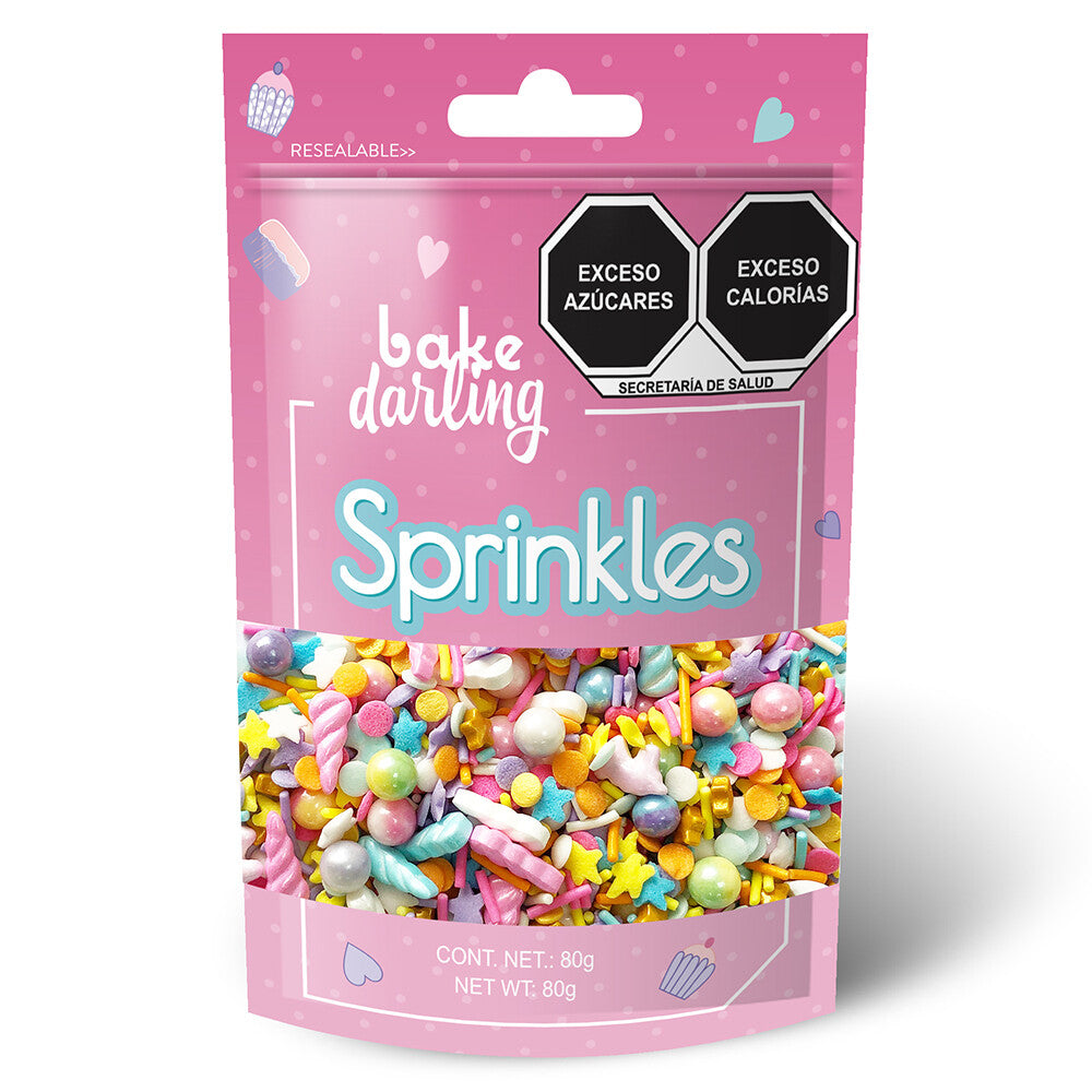 SPRINKLES MIX UNICORNIO 80 GR BAKE DARLING