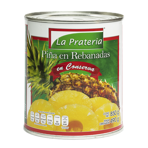 PIÑA EN REBANADAS LATA 850 GR LA PRATERIA