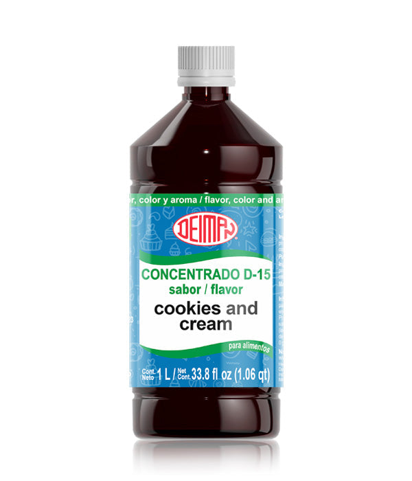 CONCENTRADO D-15 COOKIES AND CREAM FRASCO 1 LT DEIMAN