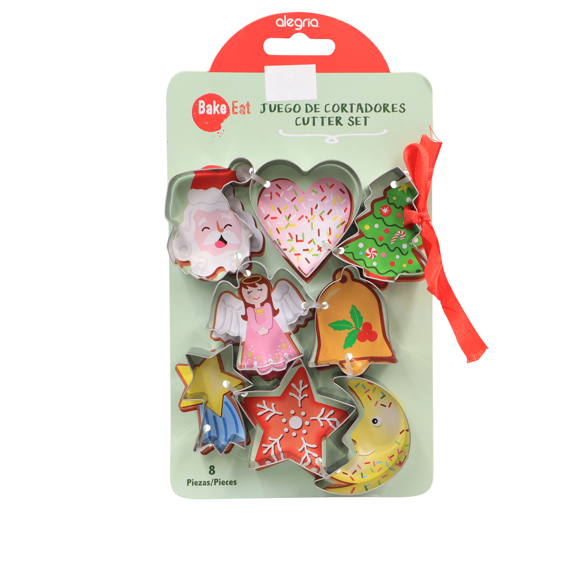 CORTADOR GALLETAS METALICO NAVIDEÑO 8 PZS ALEGRIA