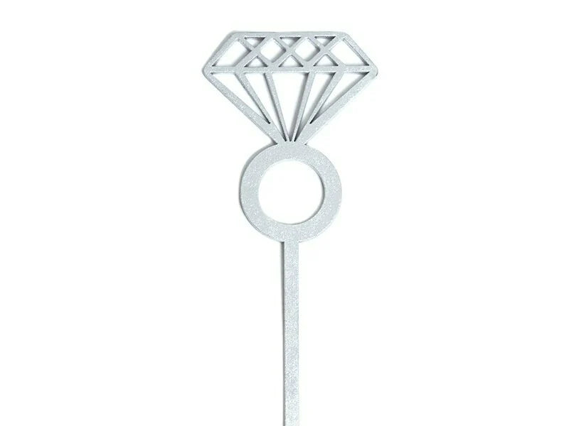 LETRERO ANILLO COMPROMISO DIAMANTE PLATA