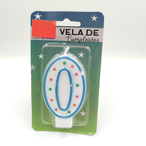 VELA NUMERICA CONFETTI AZUL NUMERO