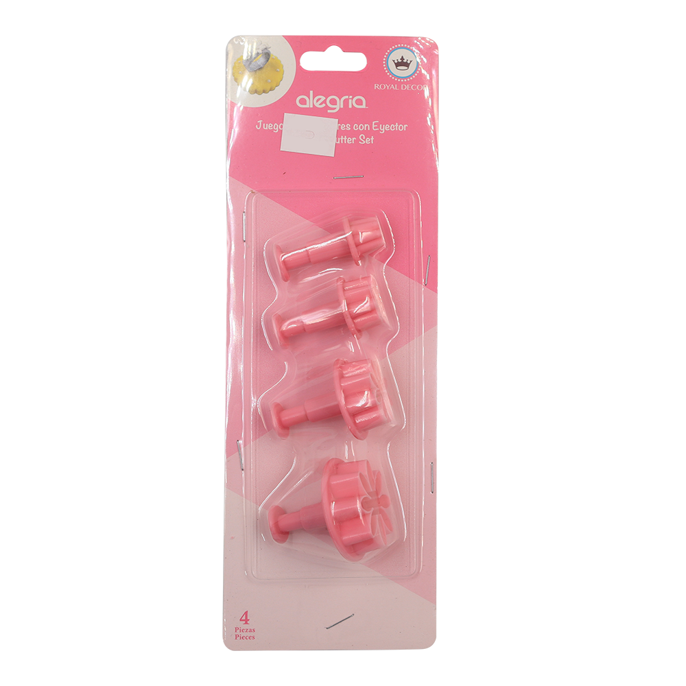 CORTADOR FONDANT PLASTICO FLOR MARGARITA 4 PIEZAS