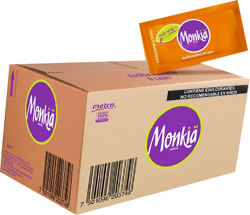 MONKIA ENDULZANTE SIN CALORIAS CAJA 1000 SOBRES 1 GR METCO
