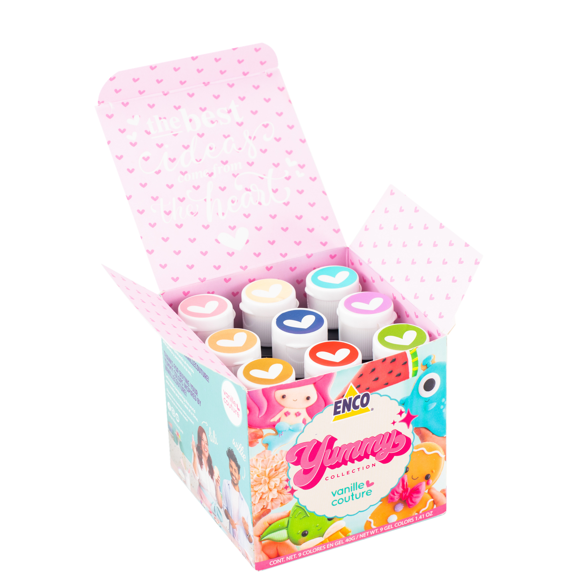 KIT YUMMY 9 COLORES EN GEL DE 40 GR ENCO